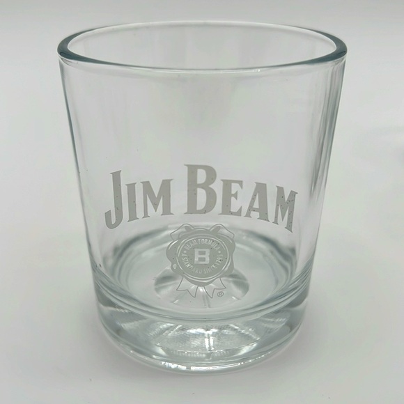 Jim Beam Bourbon Clear Rocks Glass Set with Heavy Base - Basketball & Football - Picture 2 of 8